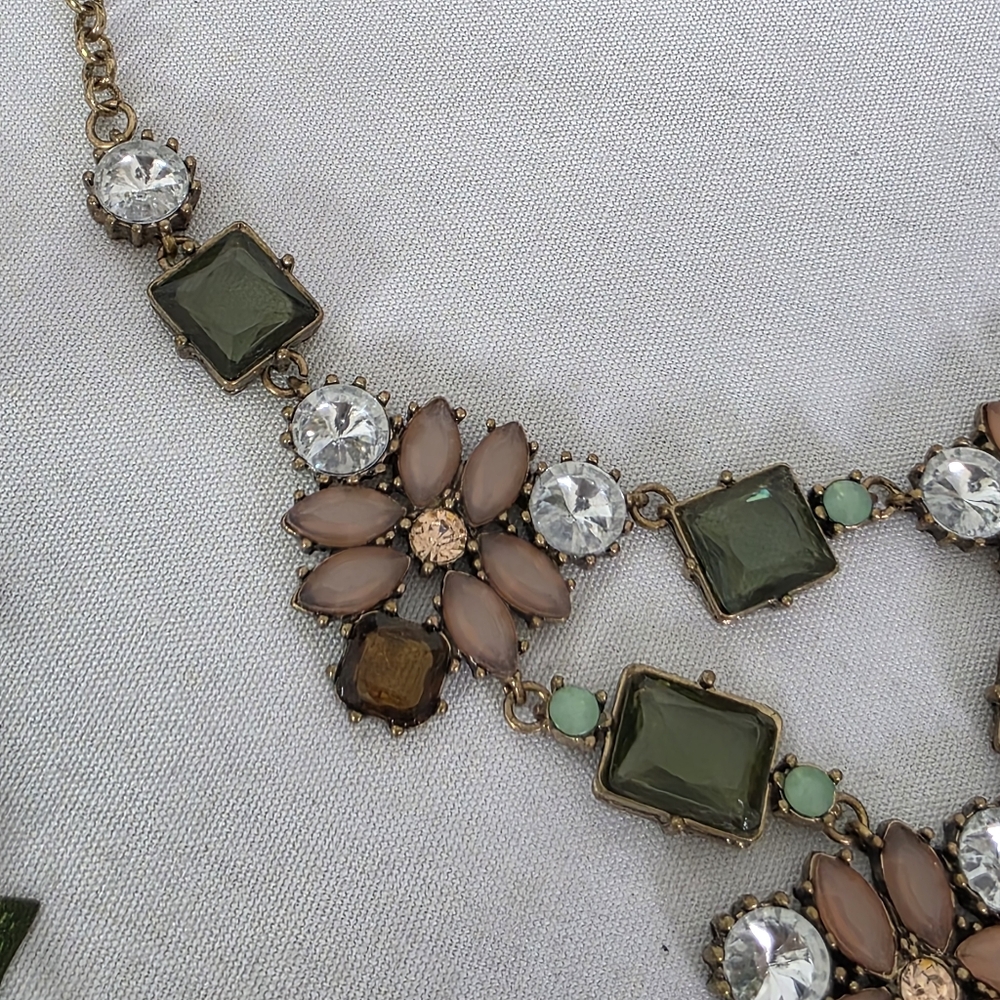 Statement Fleurerette Neutral Tones Bib Necklace - image 4